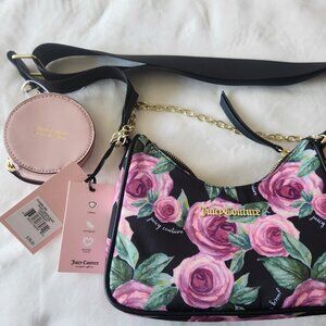 Juicy Couture Crossbody Purse Moody Garden Black Chains In Love New